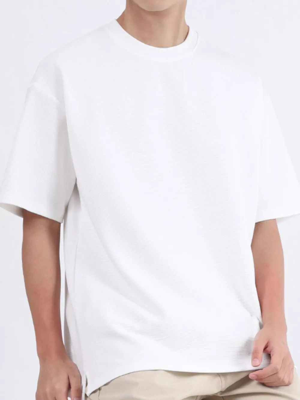 Men's Plus Size Solid Color Round Neck T-Shirt, image 10