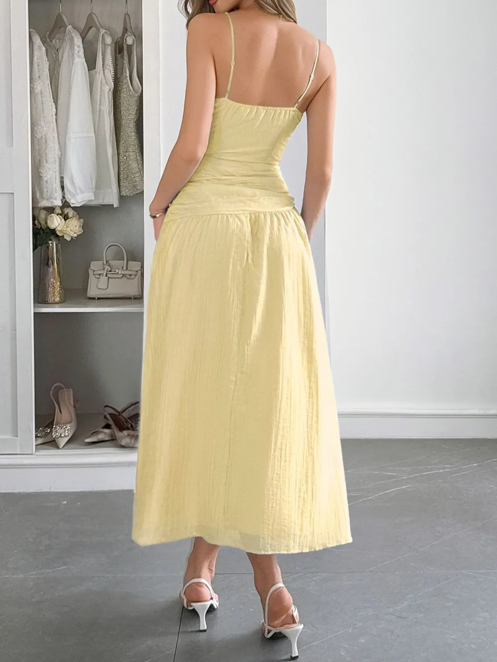 Cutout V-Neck Sleeveless Midi Dress, image 6