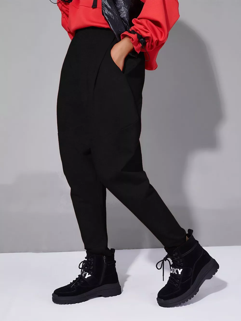 Loose Fit Harem Pants with Pockets, image 2