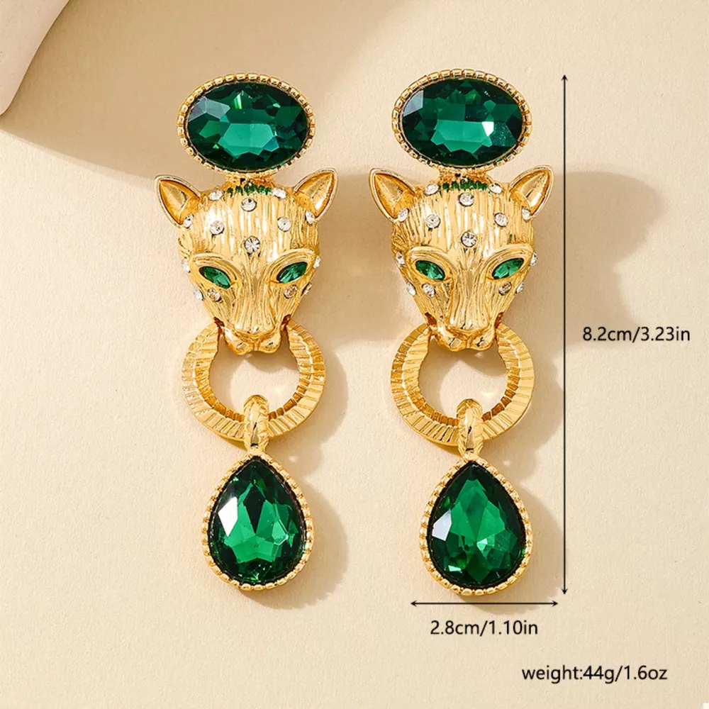18K Gold-Plated Leopard Teardrop Earrings, image 5
