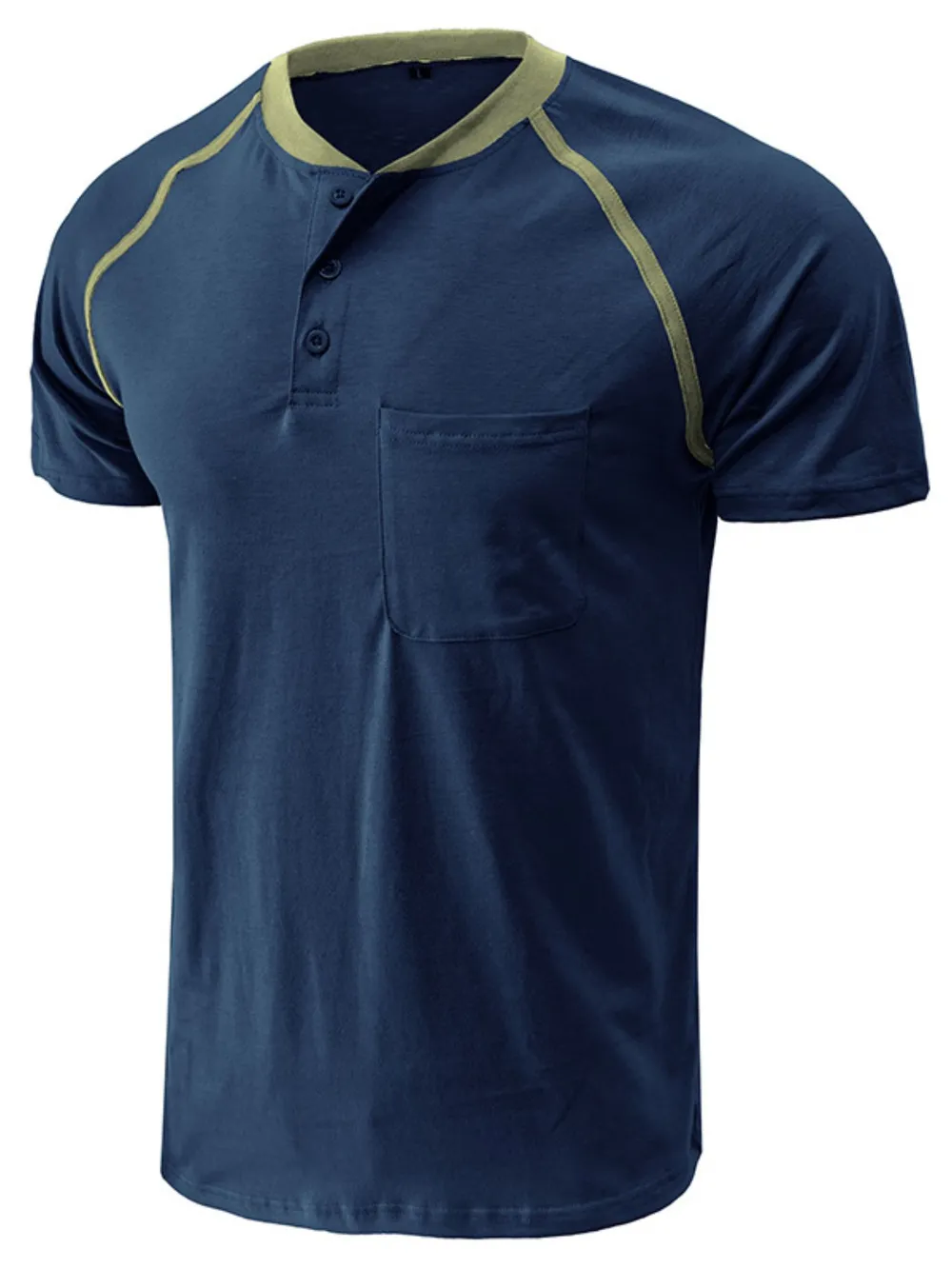 Men's Contrast Stitch Polo Shirt with Chest Pocket, image 4