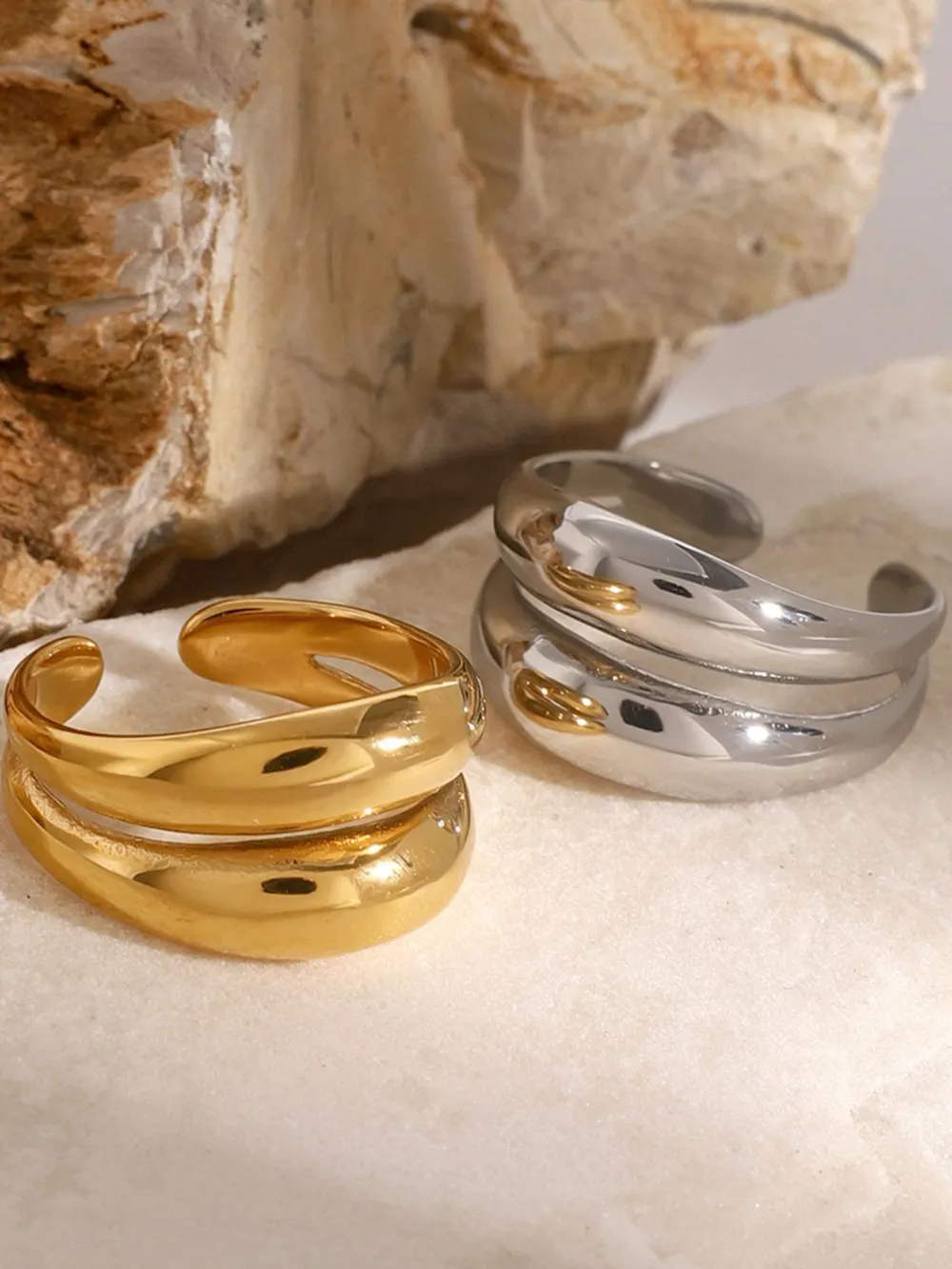Stainless Steel Double-Layered Ring, image 4