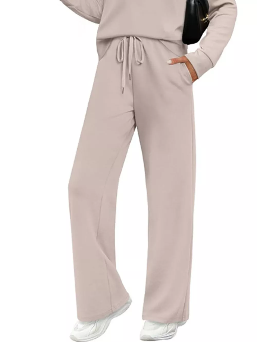 Full Size Casual Long Sleeve Crewneck Top and Drawstring Pants Set Plus Size, image 3