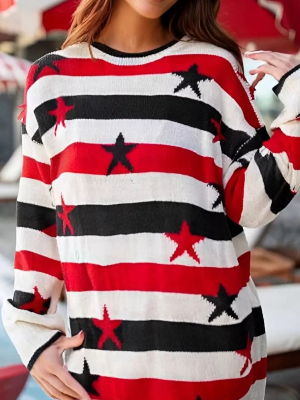 Stars and Stripes Long Sleeve Sweater, image 5