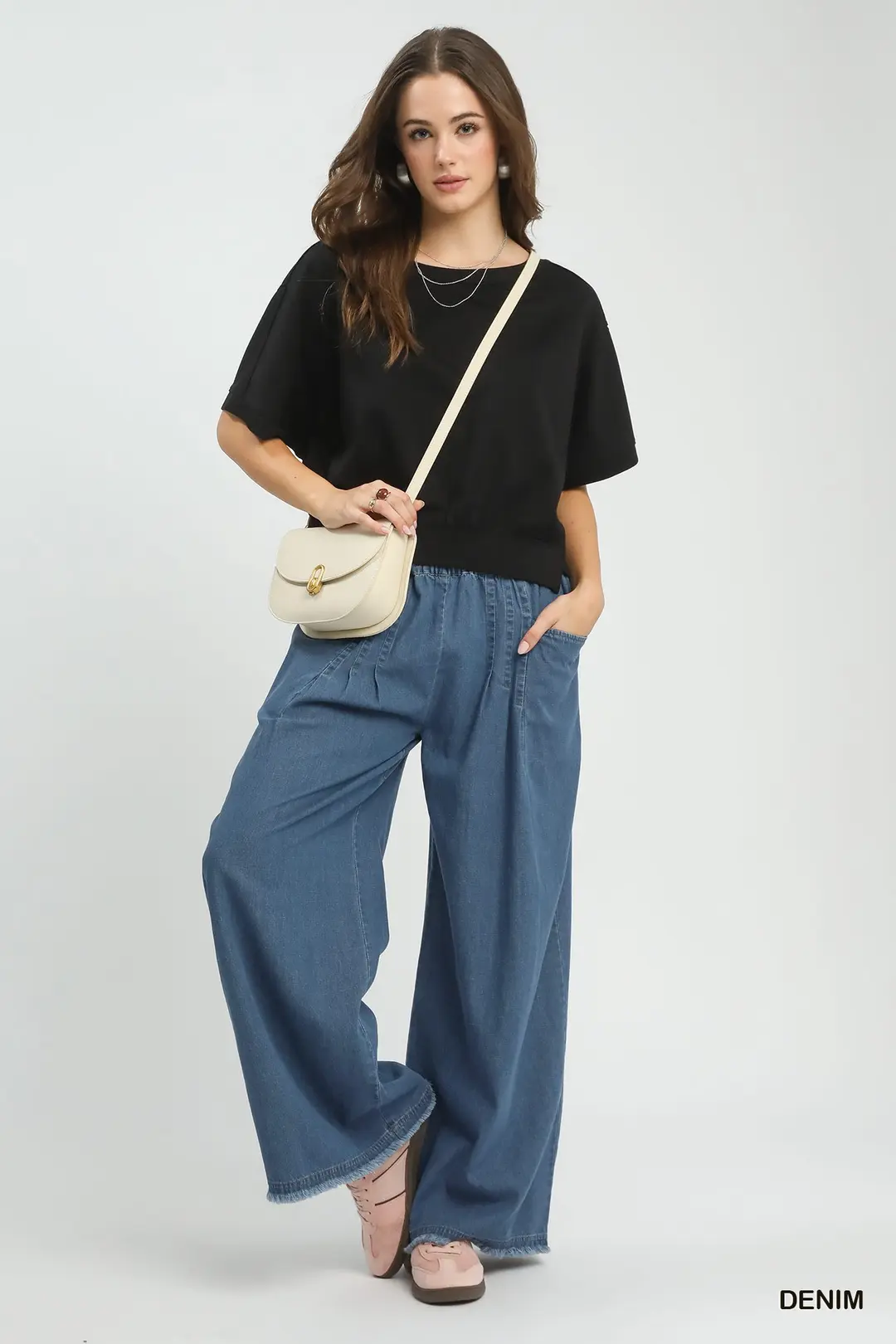 Stone Washed Wide Leg Pants, image 3