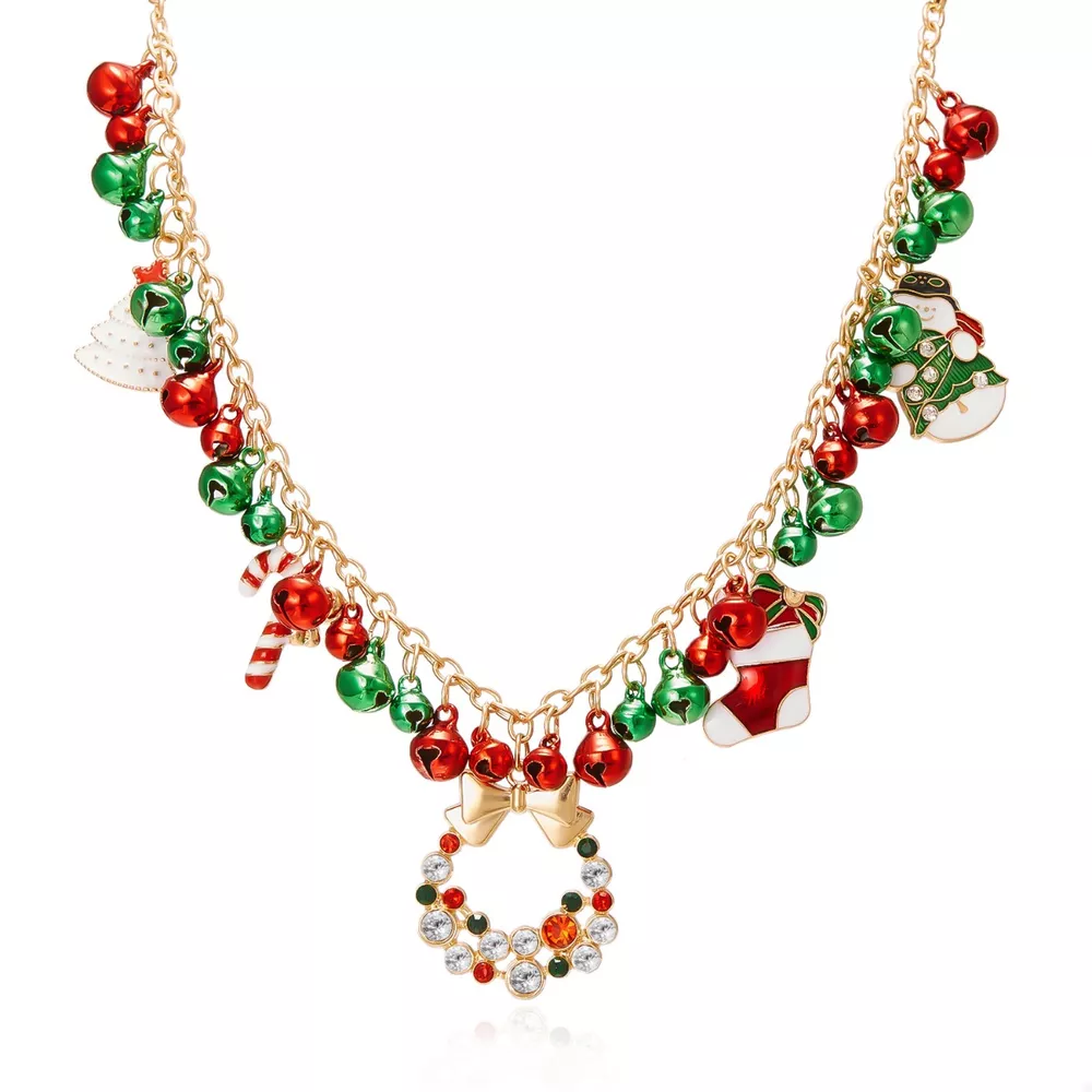 18K Gold-Plated Christmas Charm Necklace, image 6