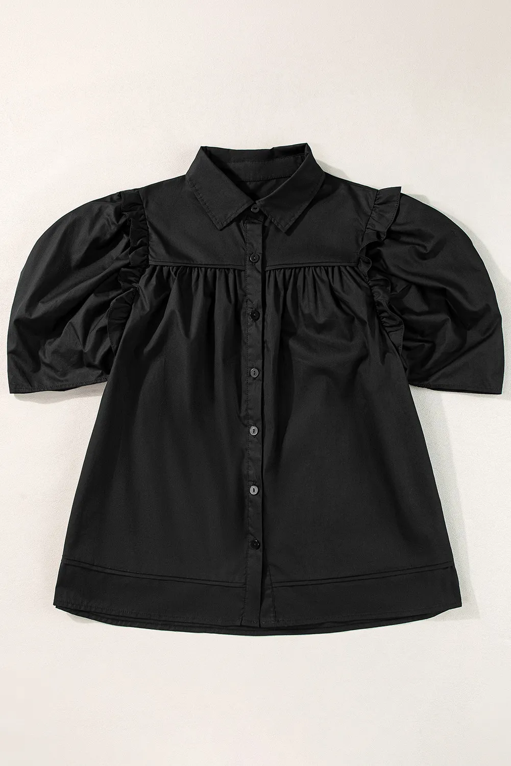 Button Up Collared Neck Short Sleeve Shirt, image 2