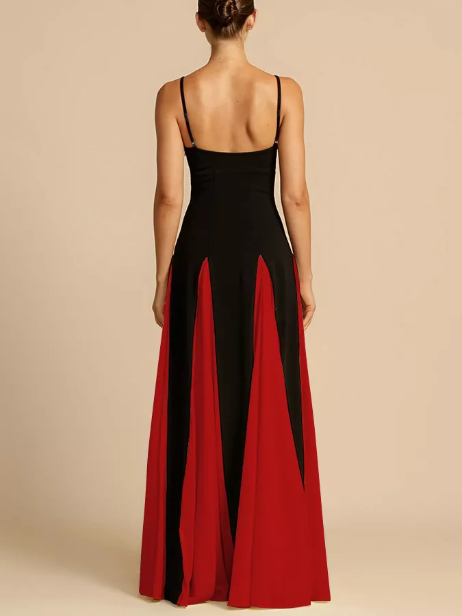 Two-Tone Flowing Maxi Dress, image 9