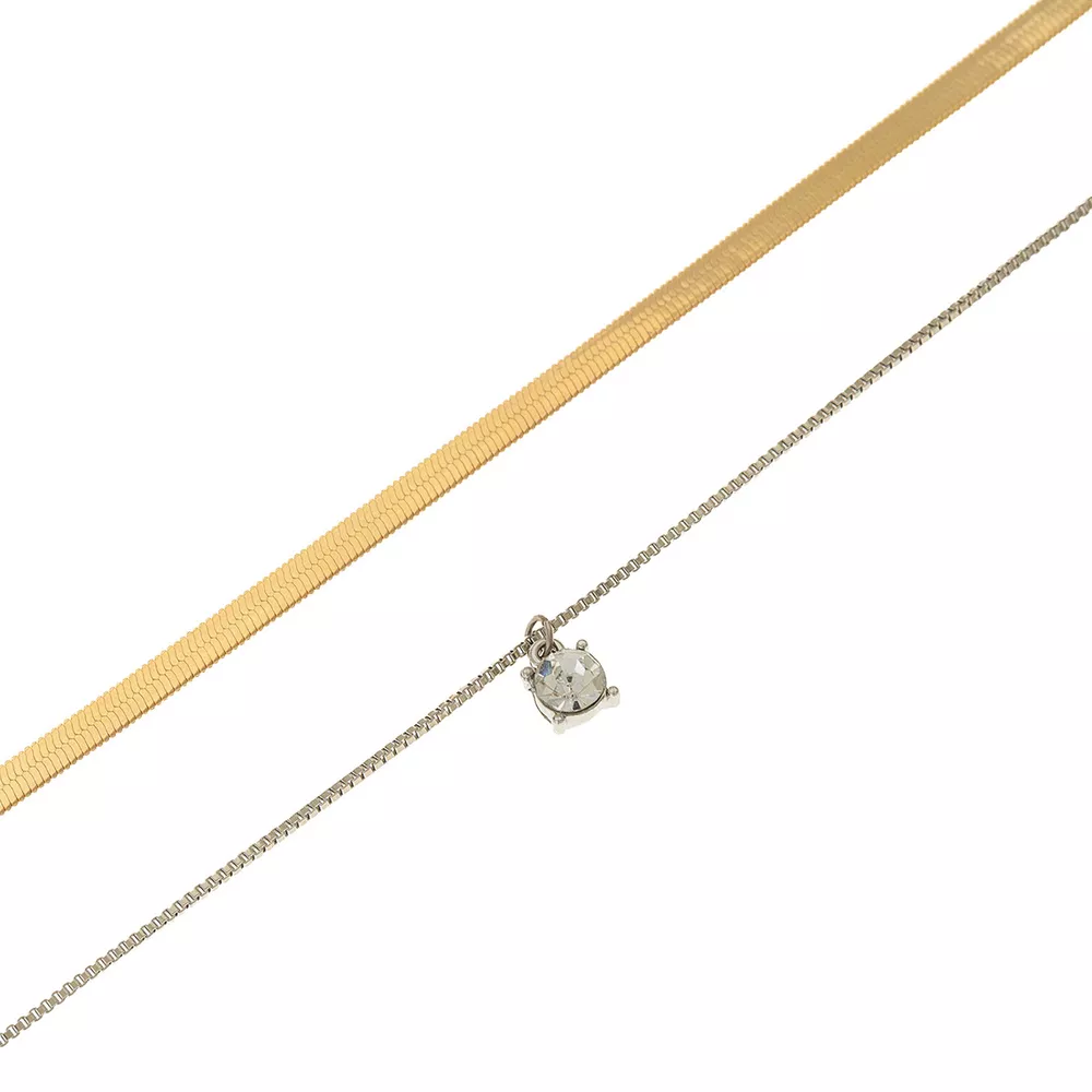 2 Piece Minimalist Design Chain Pendant Necklace, image 2