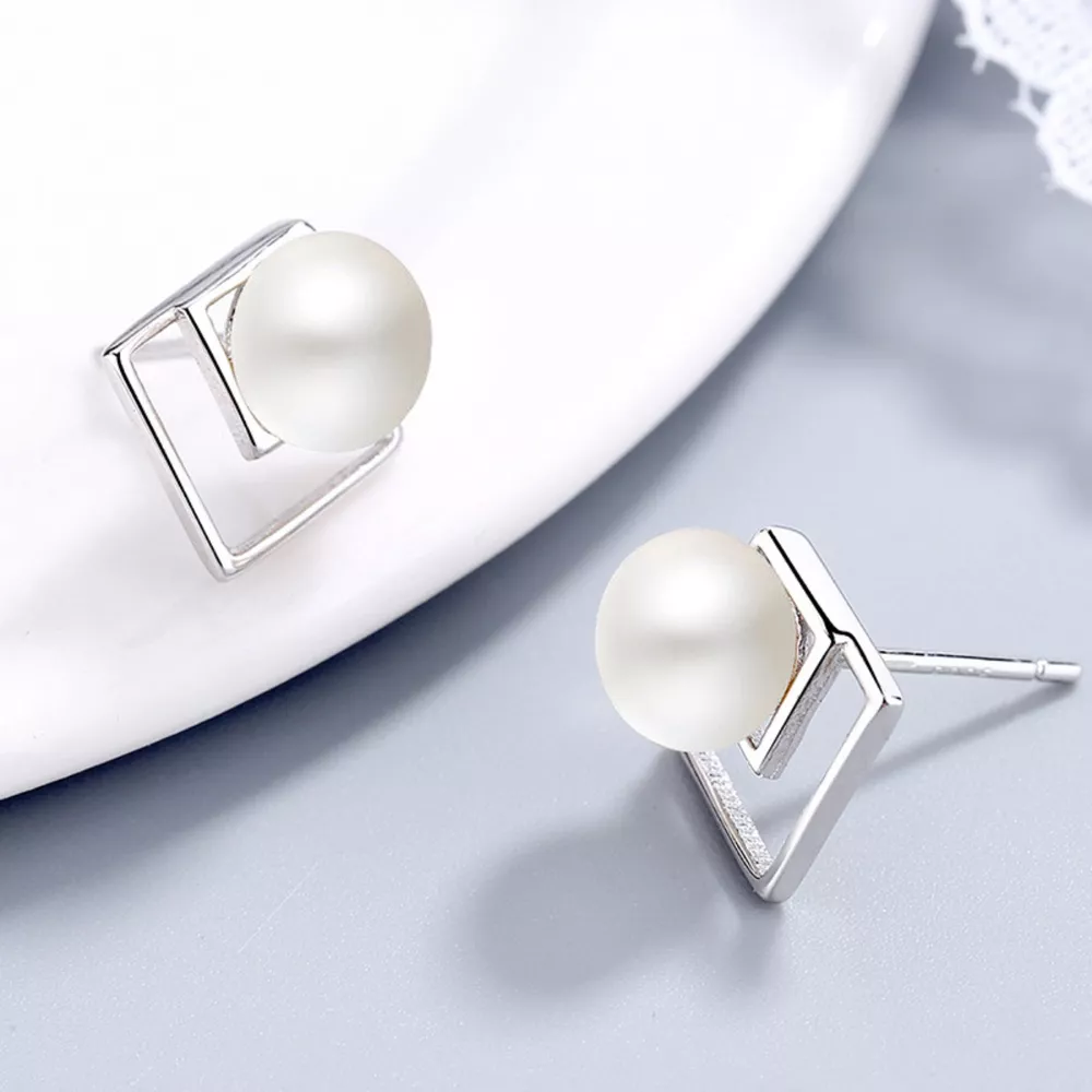 Pearl Stud Earrings, image 2