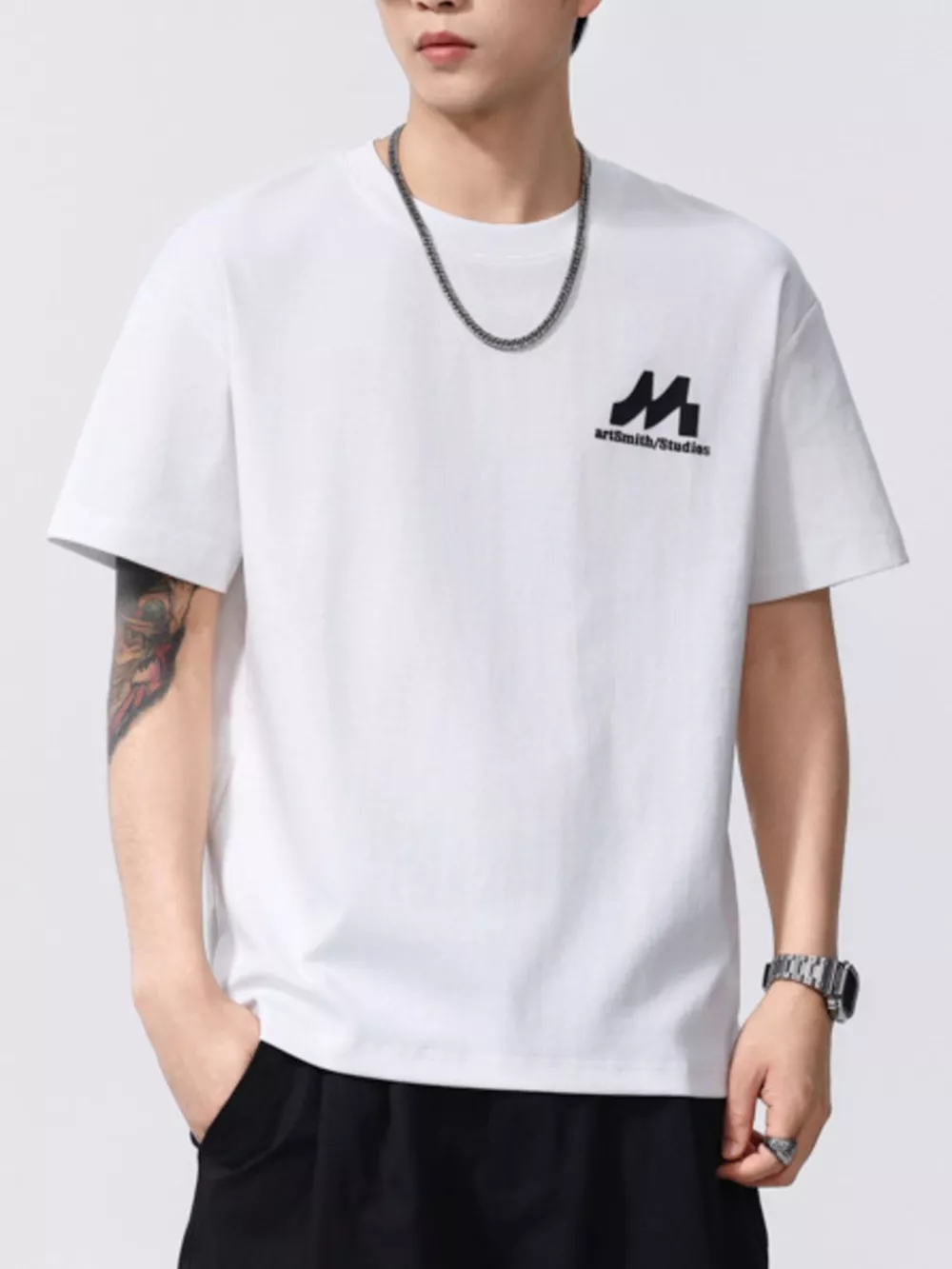 Men's Plus Size Round Neck Short Sleeve T-Shirt, image 8