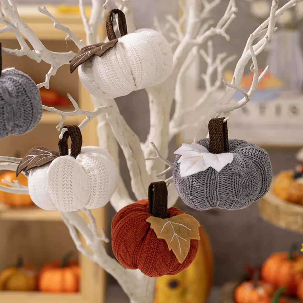 Knitted Pumpkin Decorative Ornaments, image 7