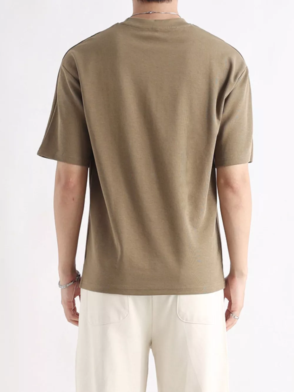 Men's Plus Size Relaxed Fit Solid Color T-Shirt, image 6