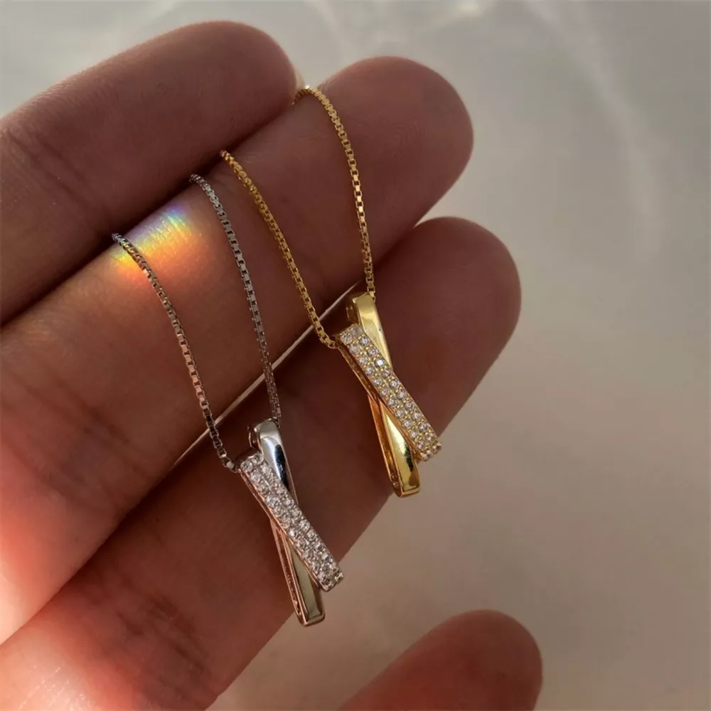 925 Sterling Silver Zircon Pendant Necklace, image 2