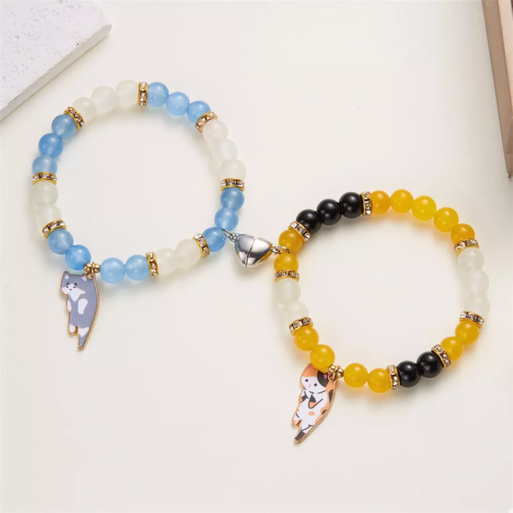 2 Piece Beaded Cat Charm Bracelet, image 10