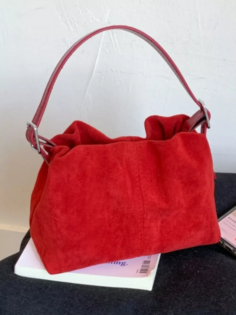Suede Adjustable Strap Crossbody Bag, image 5