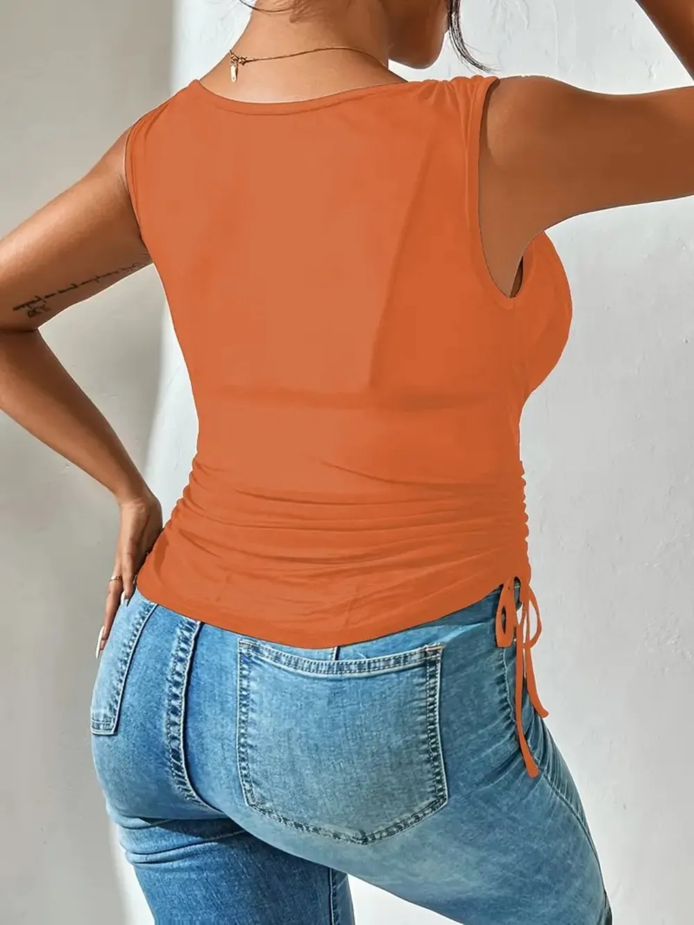 Side Drawstring Ruched Tank, image 28