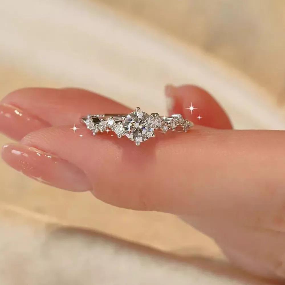 1 Carat Moissanite 925 Sterling Silver Ring, image 5