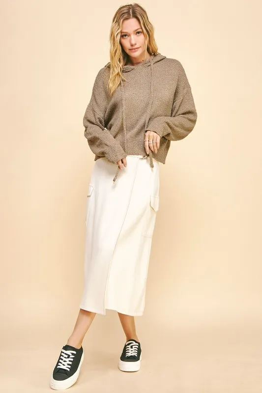 Drop Shoulder Long Sleeve Hooded Sweater, image 5