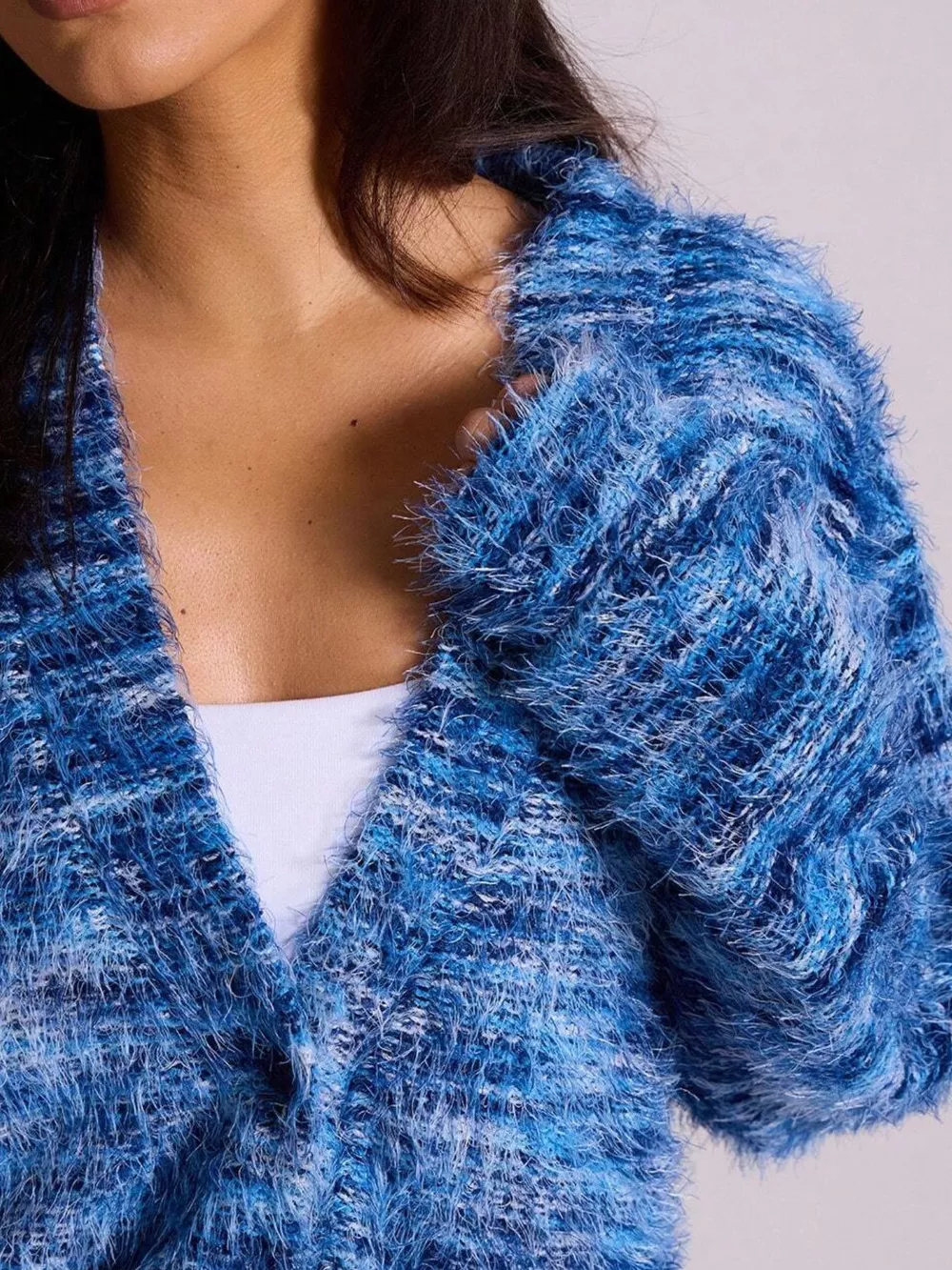 Chunky Knit V-Neck Button-Up Cardigan, image 4