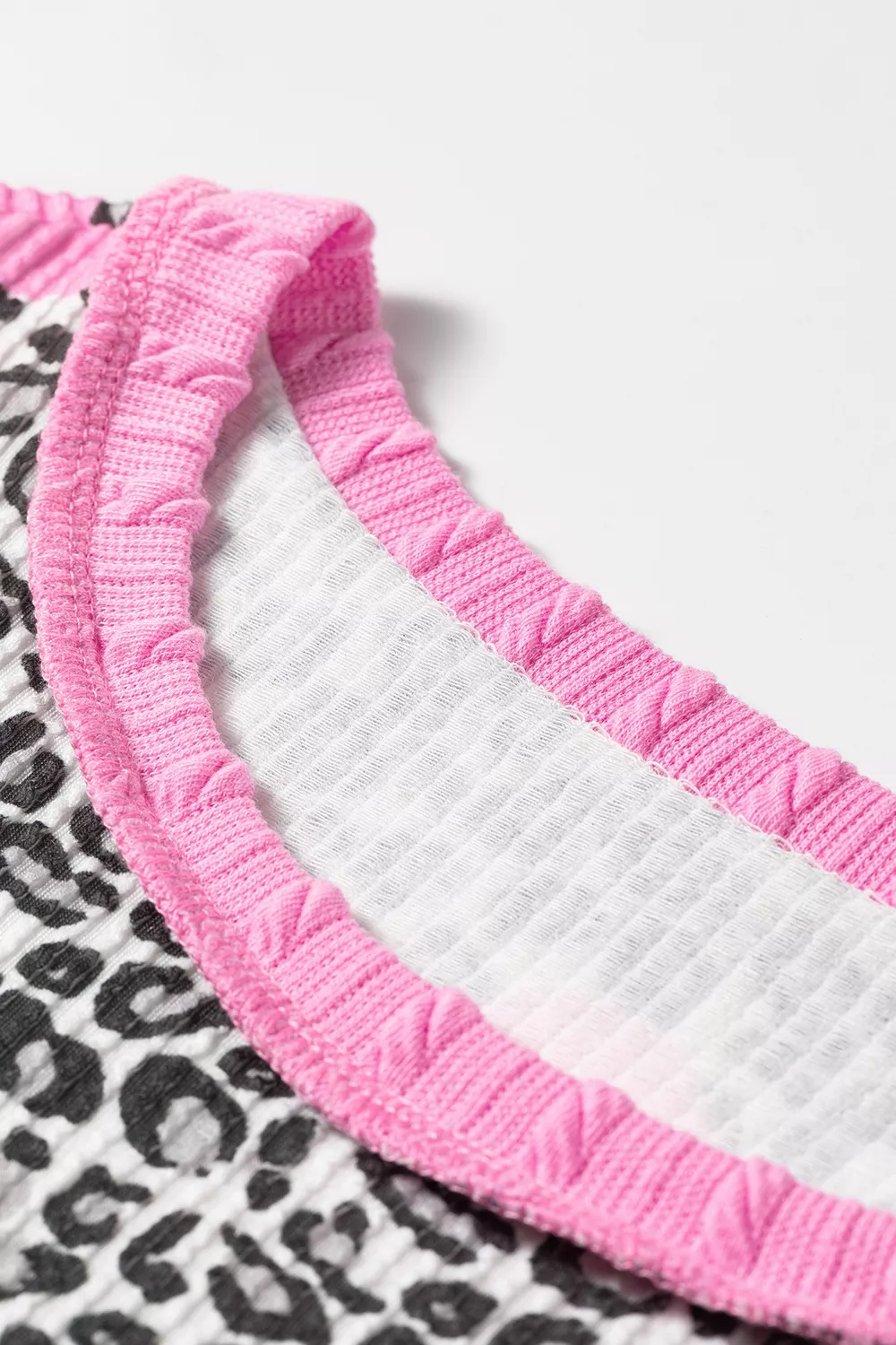 Leopard Heart Print Colorblock Pullover Blouse, image 5
