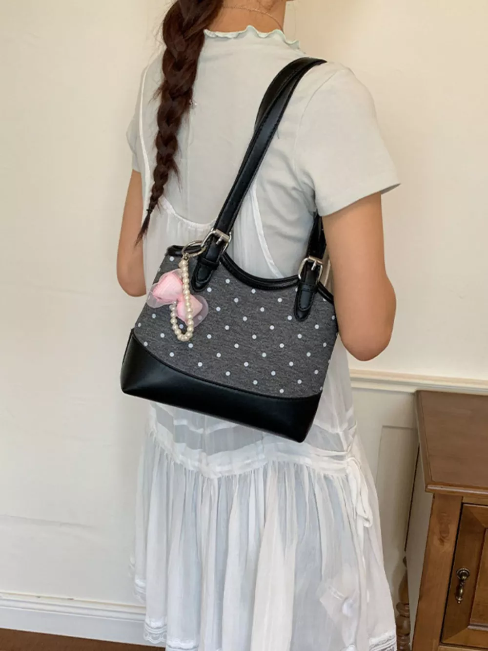 Polka Dot Shoulder Bag, image 4