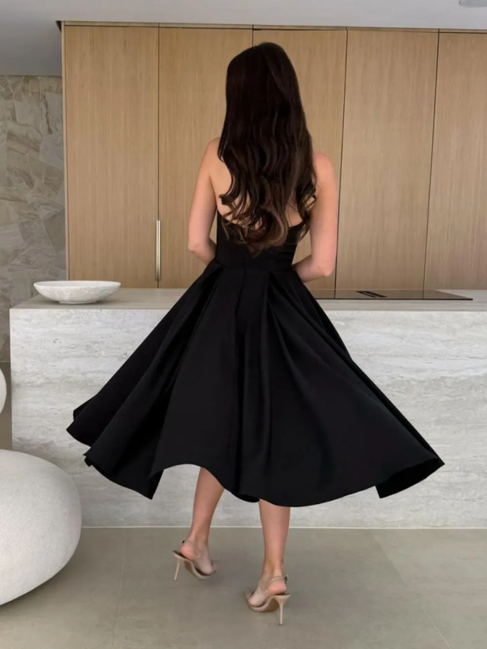Solid Color Tube Midi Dress, image 4