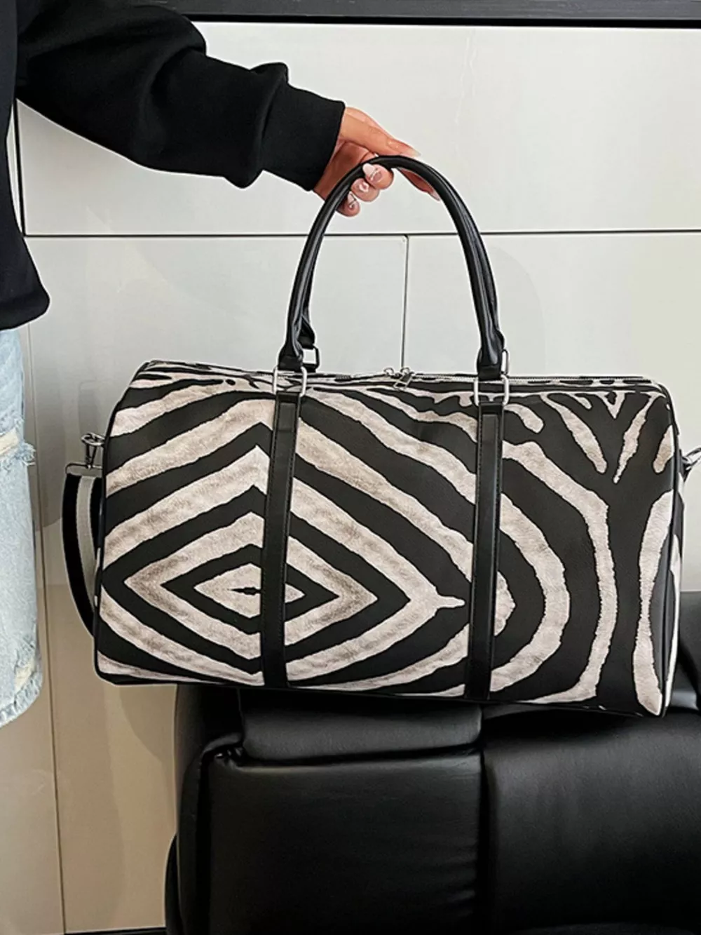 Zebra Print Duffle Bag, image 7