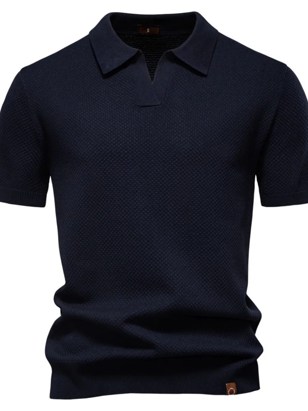 Men's Classic Textured Short Sleeve Polo Shirt, image 8