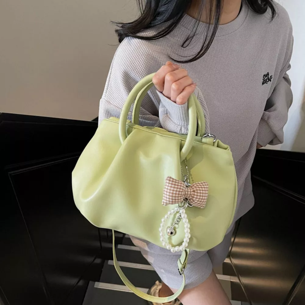 Ruched Top Handle Crossbody Bag
