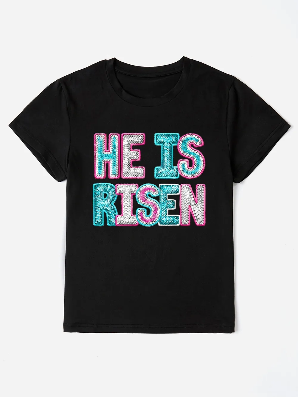 HE IS RISEN Sequin Round Neck T-Shirt, image 10