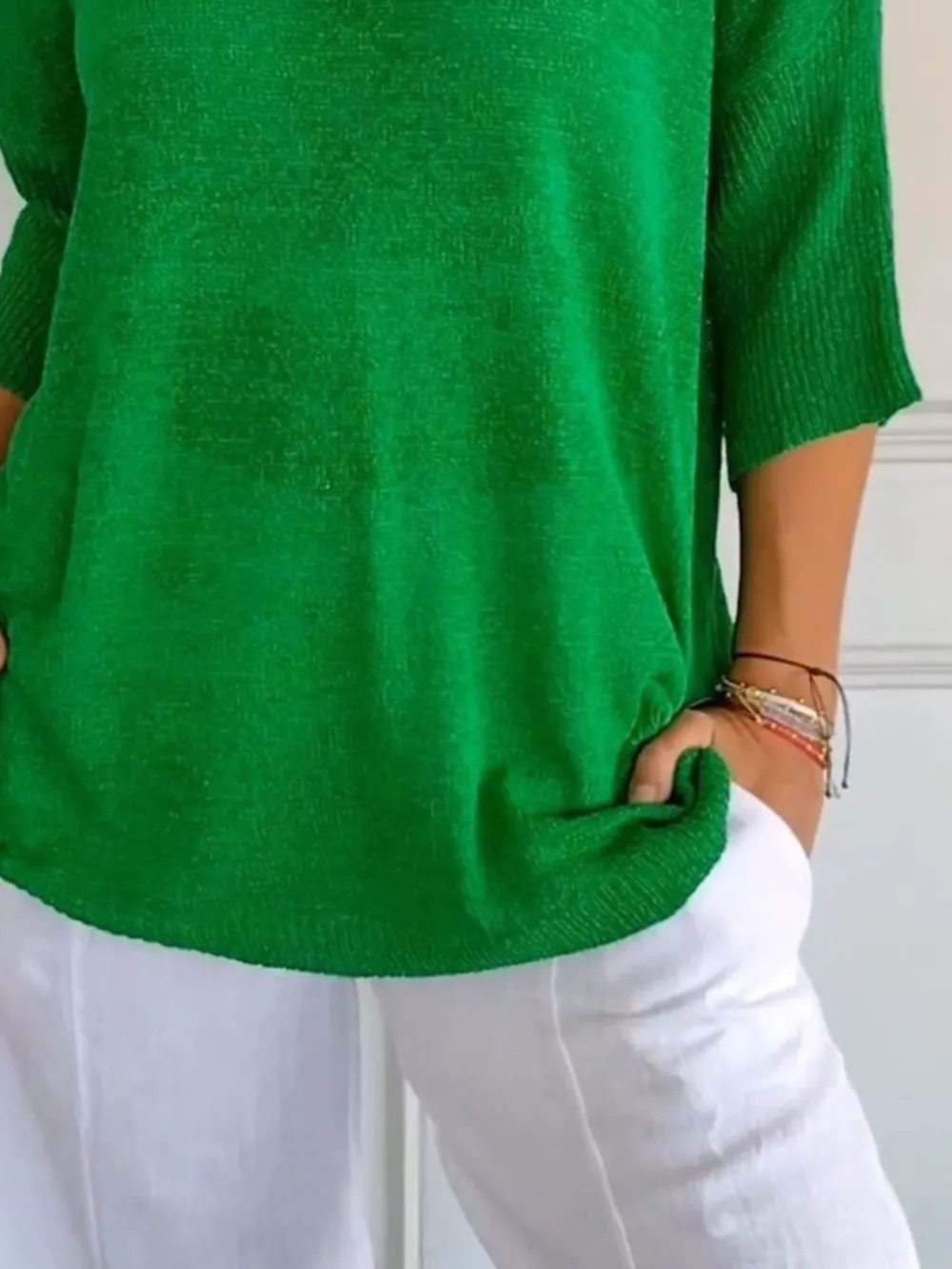 Full Size Relaxed Fit Ribbed Hem Sweater Plus Size, image 2