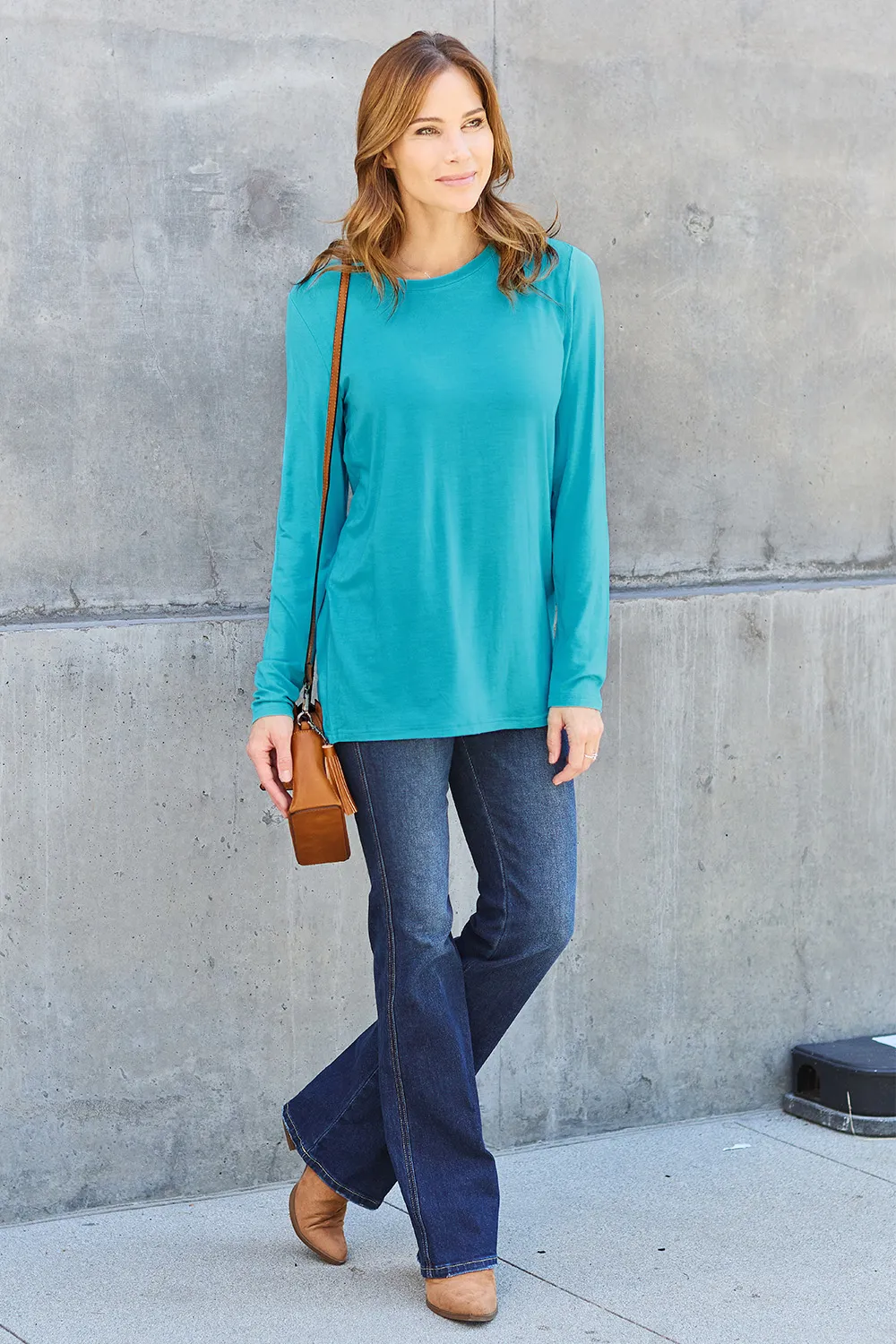 Full Size Round Neck Long Sleeve Top, image 5