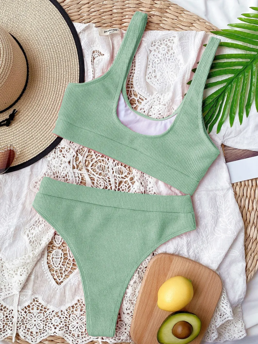 Scoop Neck Wide Strap Two-Piece Swim Set, image 5
