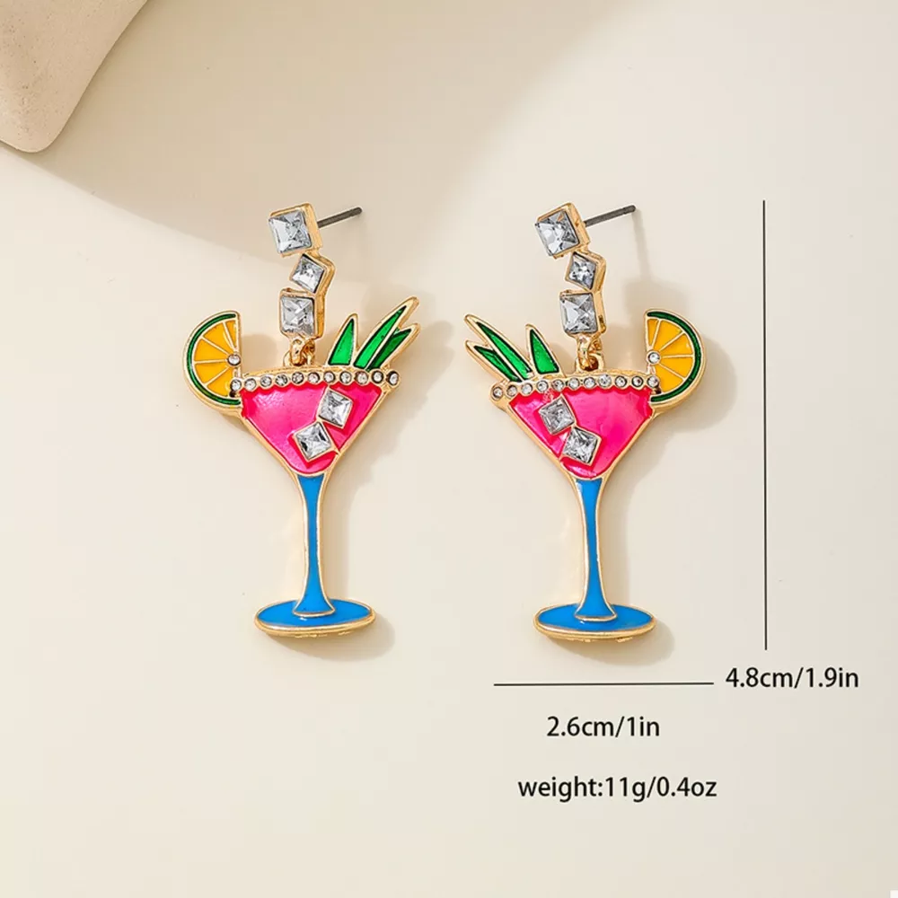 Cocktail Glass Dangle Earrings, image 5