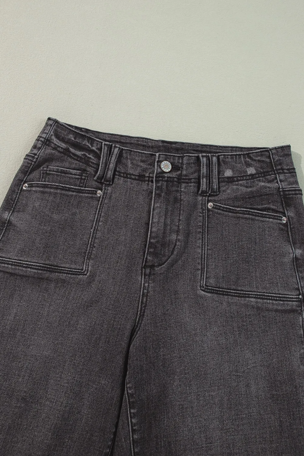 High-Waisted Wide-Leg Vintage Wash Jeans, image 3