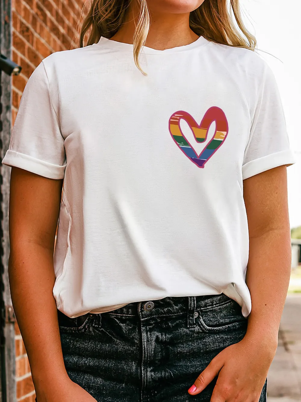 Letter Round Neck Short Sleeve T-Shirt, image 2