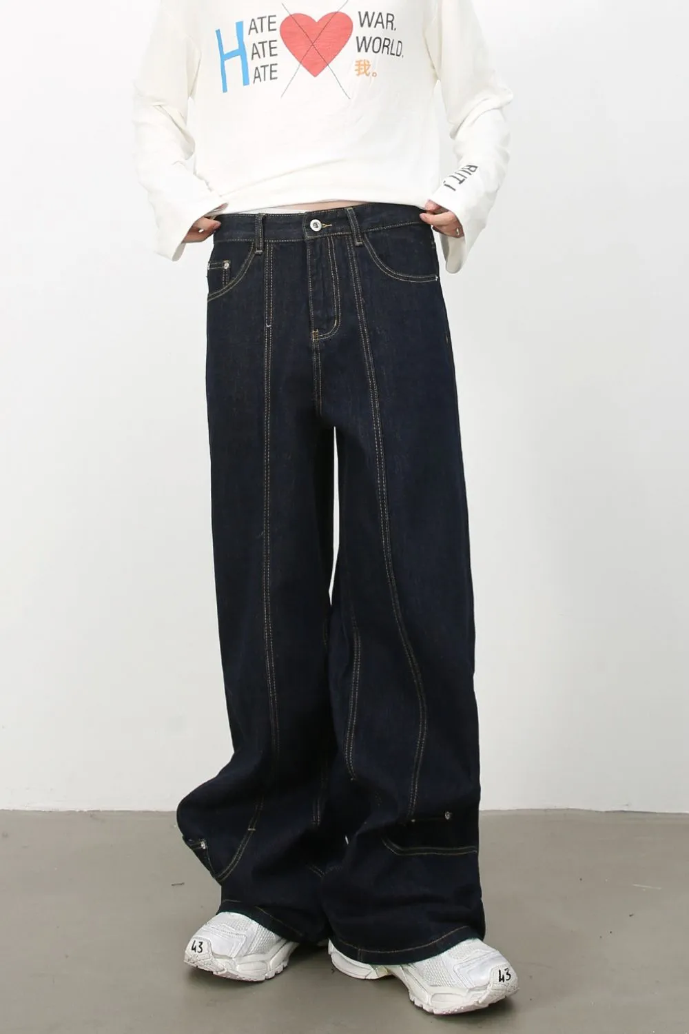 Men's Mid Rise Baggy Jeans, image 2