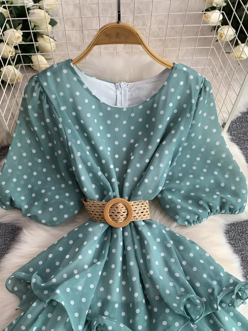 Polka Dot Ruffled Tiered Dress, image 24