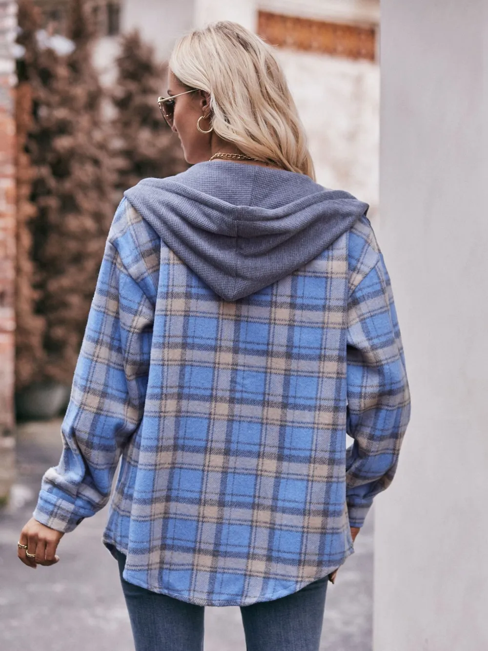 Oversized Plaid Button Up Shacket, image 21