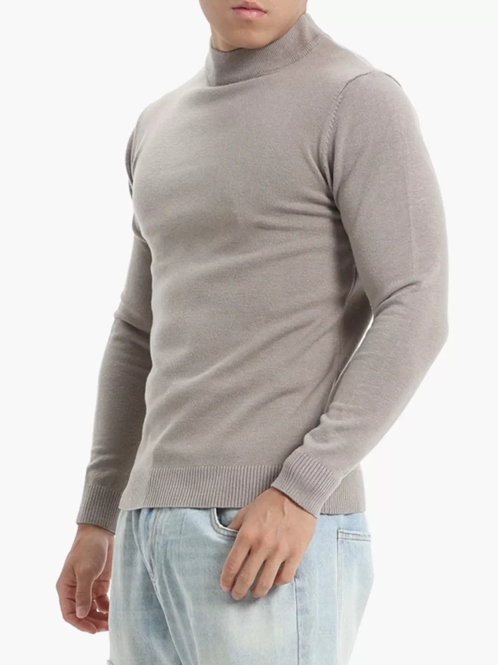 Men's Plus Size Slim-Fit Mock Neck Knit Top, image 13