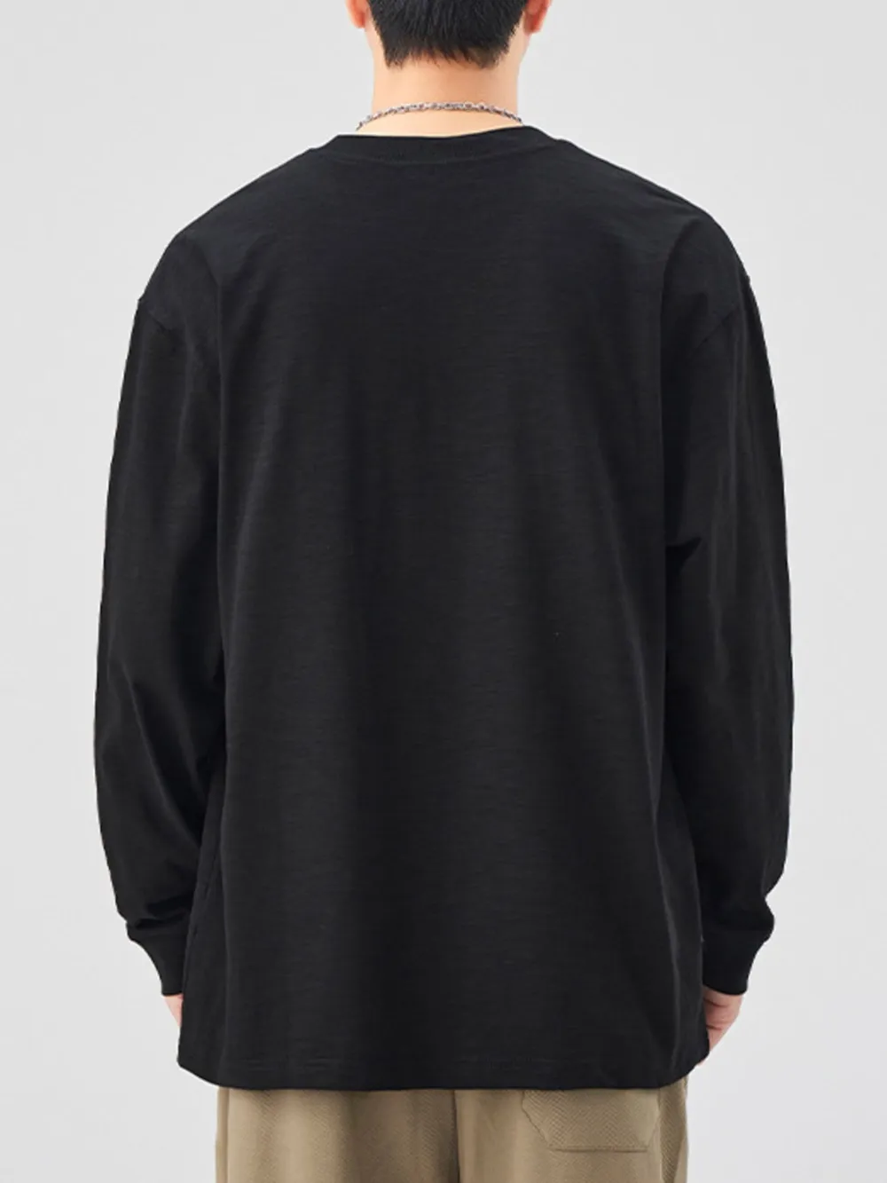 Men's Plus Size Basic Style Oversized Sweatshirt with Embroidered Logo, image 3