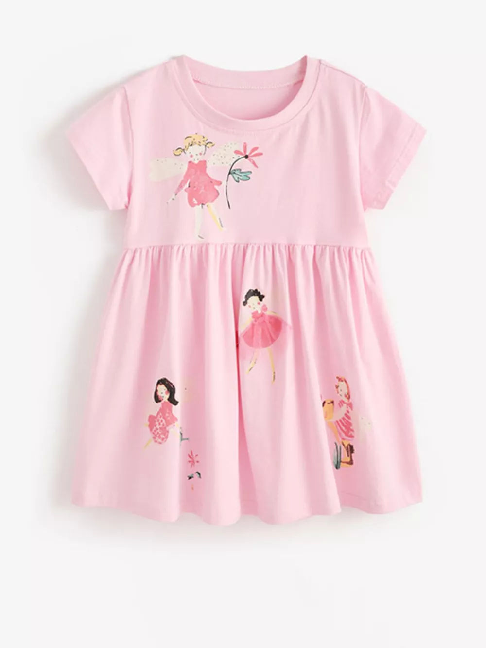Children's Cute Cartoon Graphic Short Sleeve Dress, image 2
