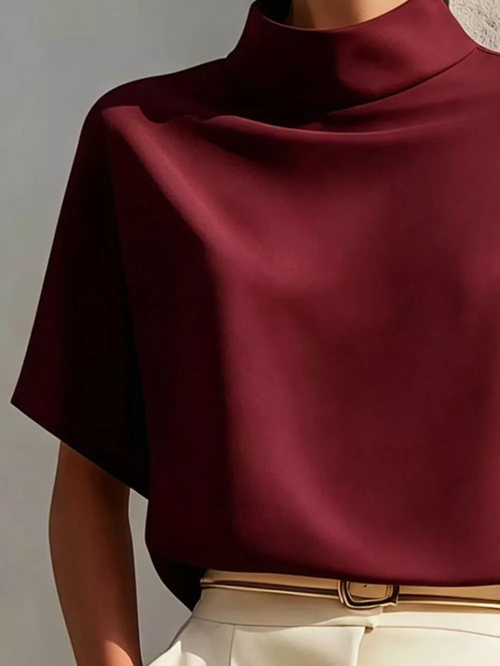 Mock Neck Short Sleeve T-Shirt, image 13