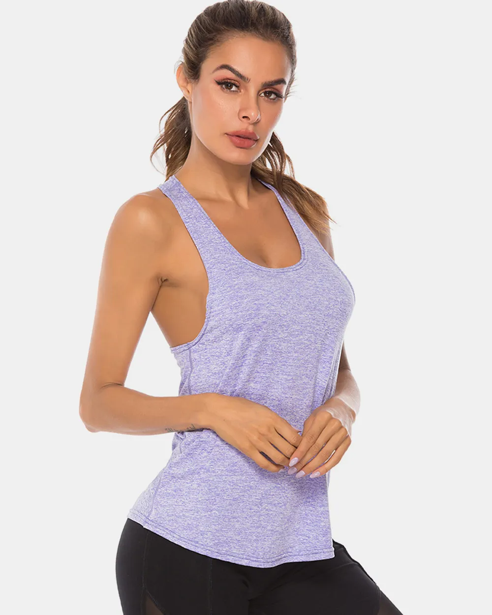 Full Size Scoop Neck Wide Strap Active Tank, image 4