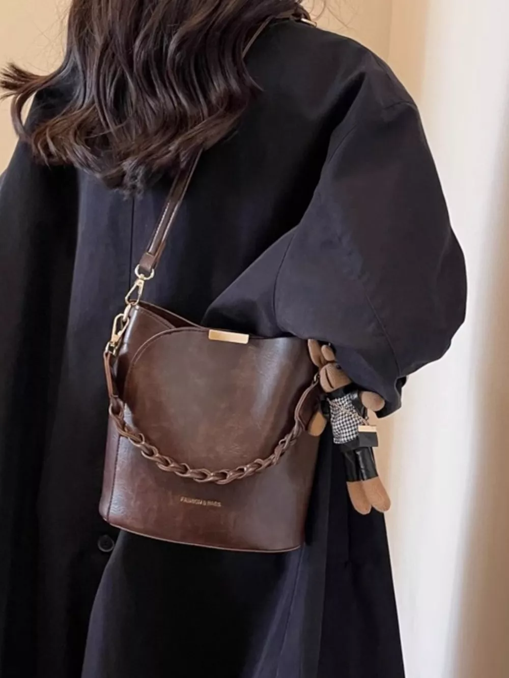 Braided Detail Bucket Crossbody Bag, image 2