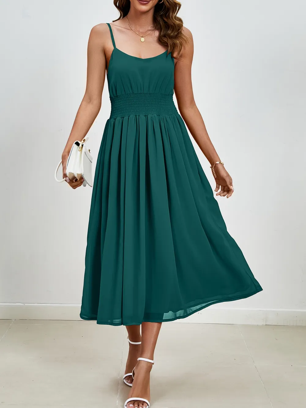Scoop Neck Midi Cami Dress, image 16