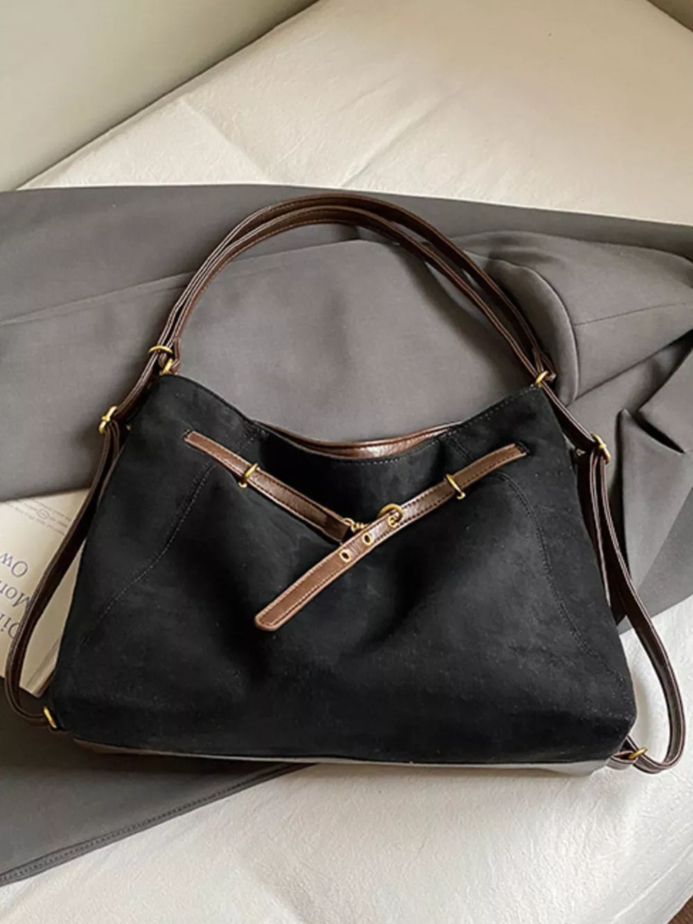 Vintage Suede Tote Bag, image 4