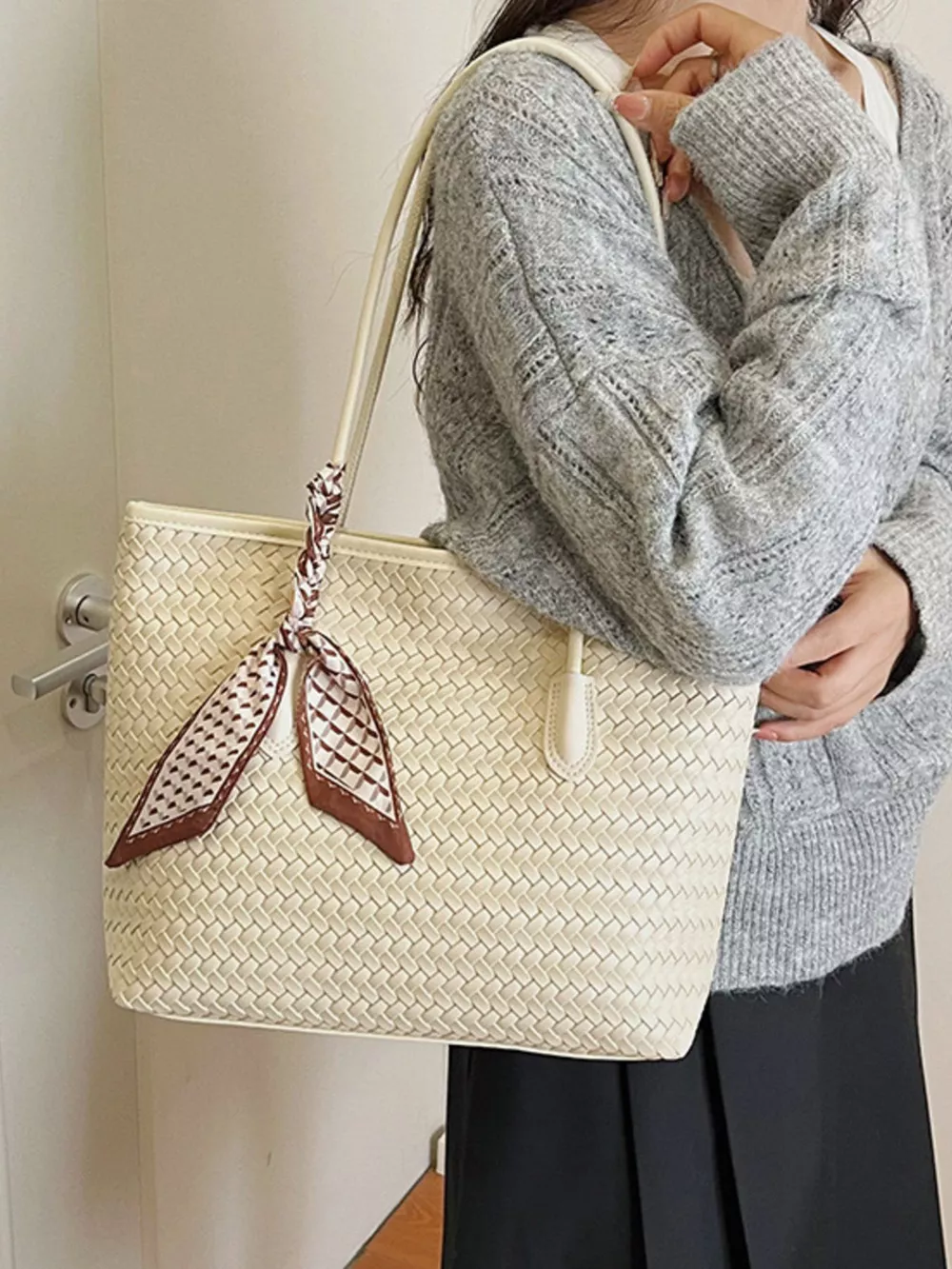 Woven Leather Shoulder Bag, image 5