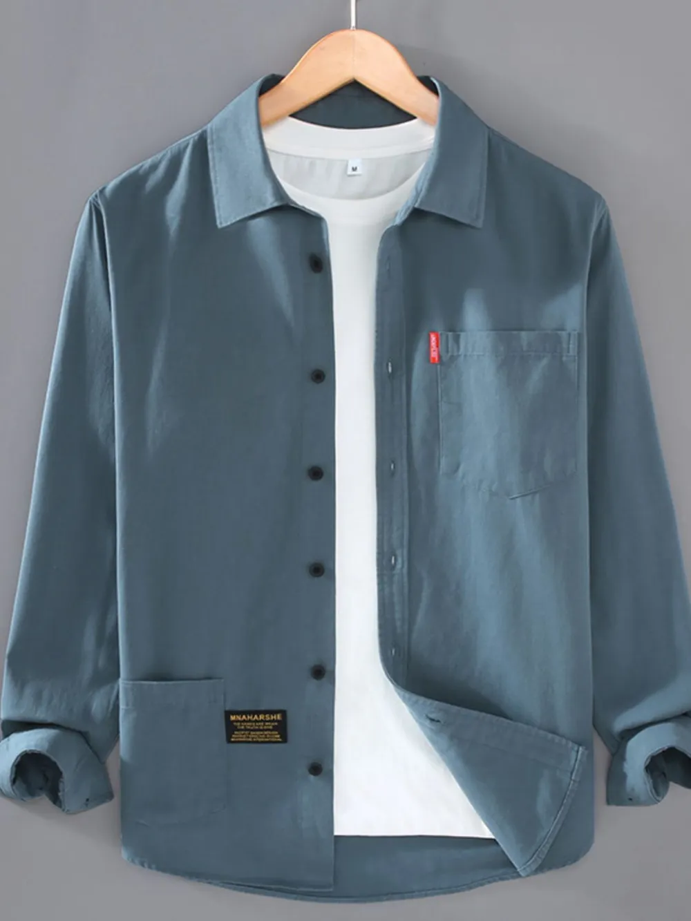 Men's Plus Size Button Up Long Sleeve Shirt, image 4